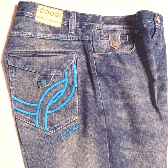Coogi Blue Denim Jeans with Embroidered Pocket Size 38